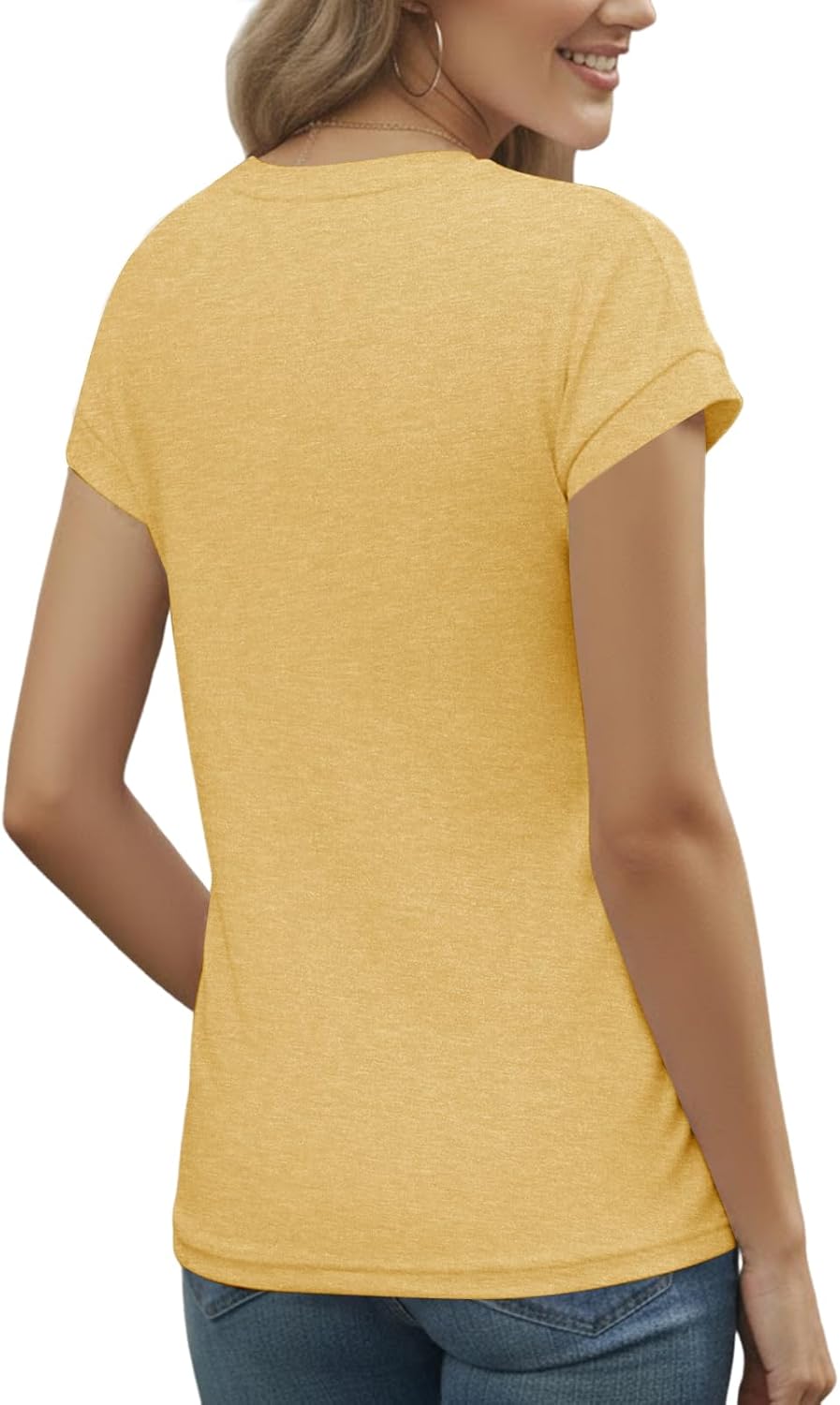 Detalle de Cuptacc Damen T-Shirt Sommer Rundhals Kurzarm – Basic Top, bequem & stylish