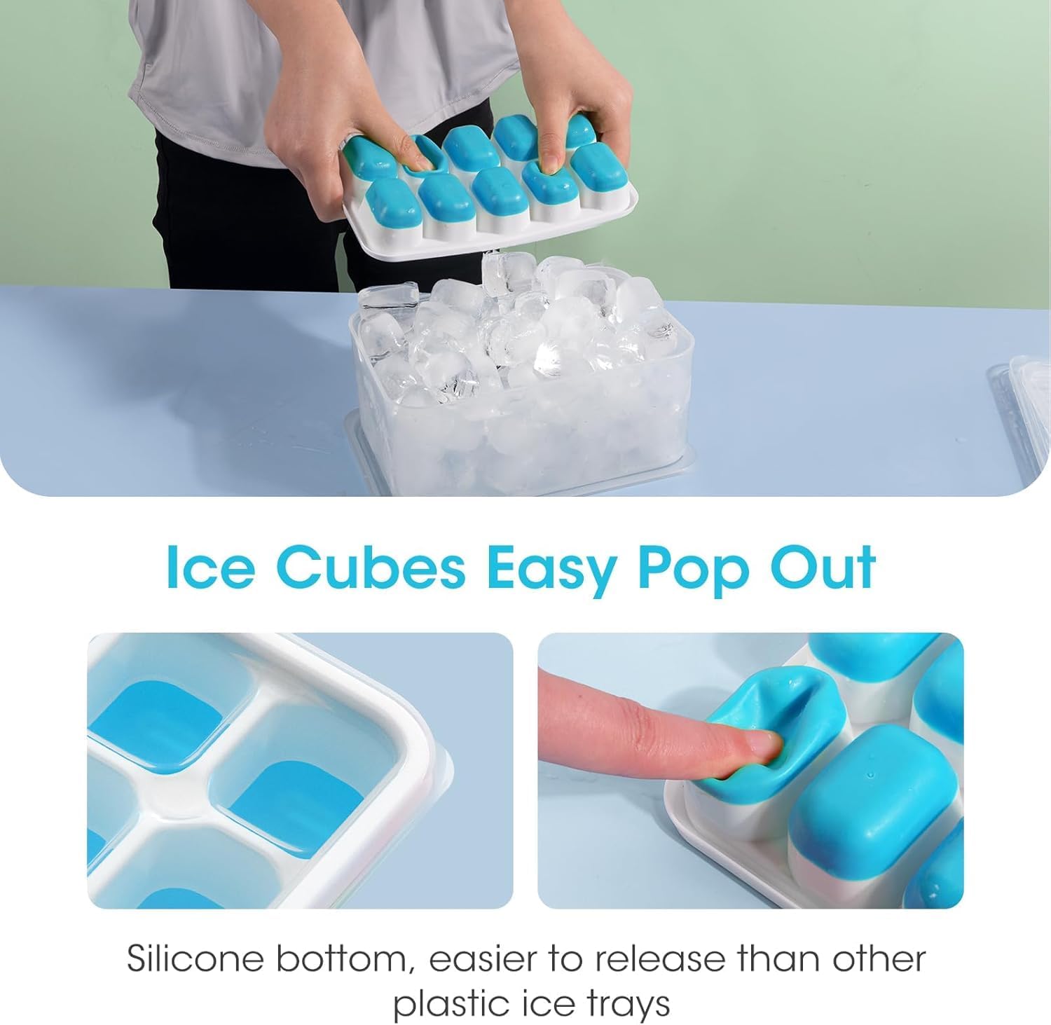 Thumbnail 4 de DOQAUS Ice Cube Tray 4-Pack — Silicone Ice Maker