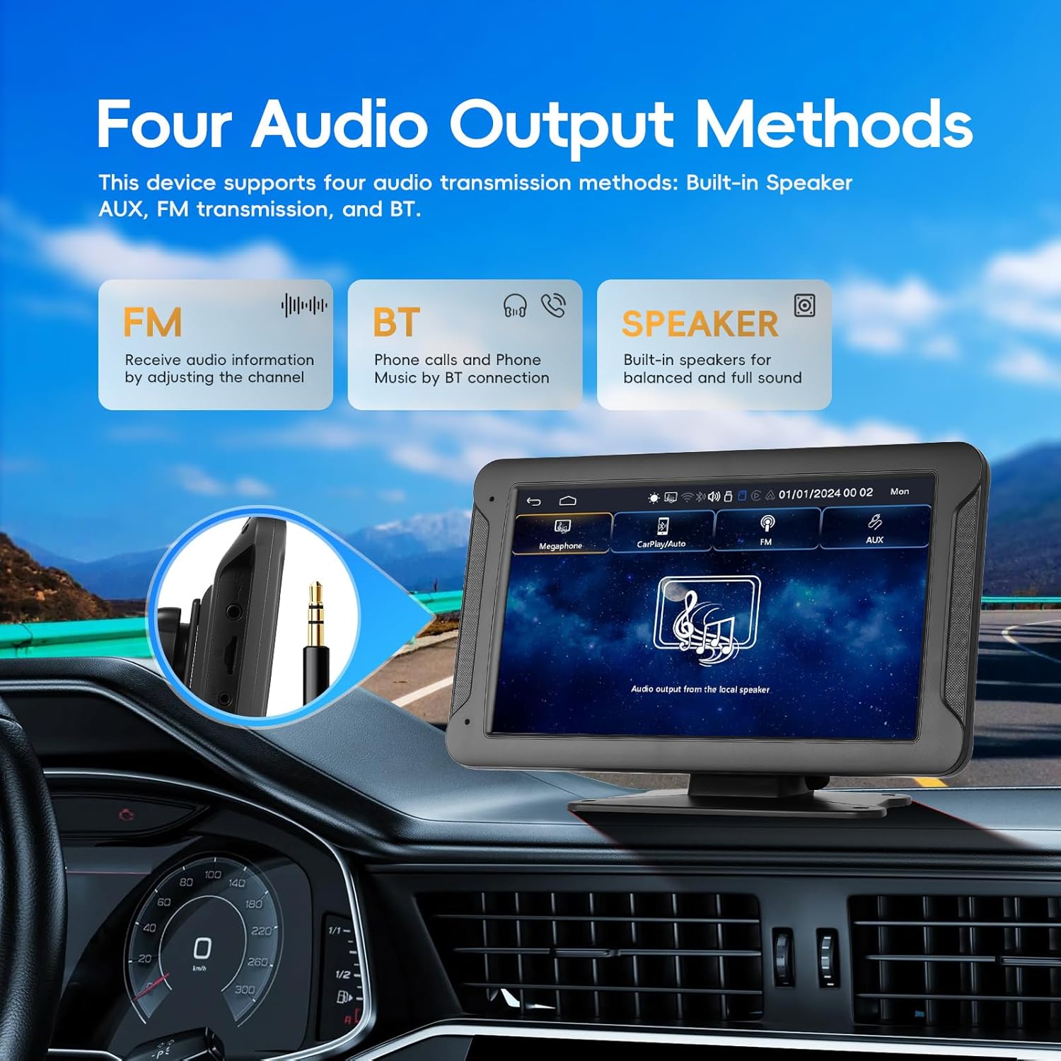 Thumbnail 5 de Portable Wireless CarPlay Screen with Backup Camera for UK Vehicles – 7" HD IPS Touch Display