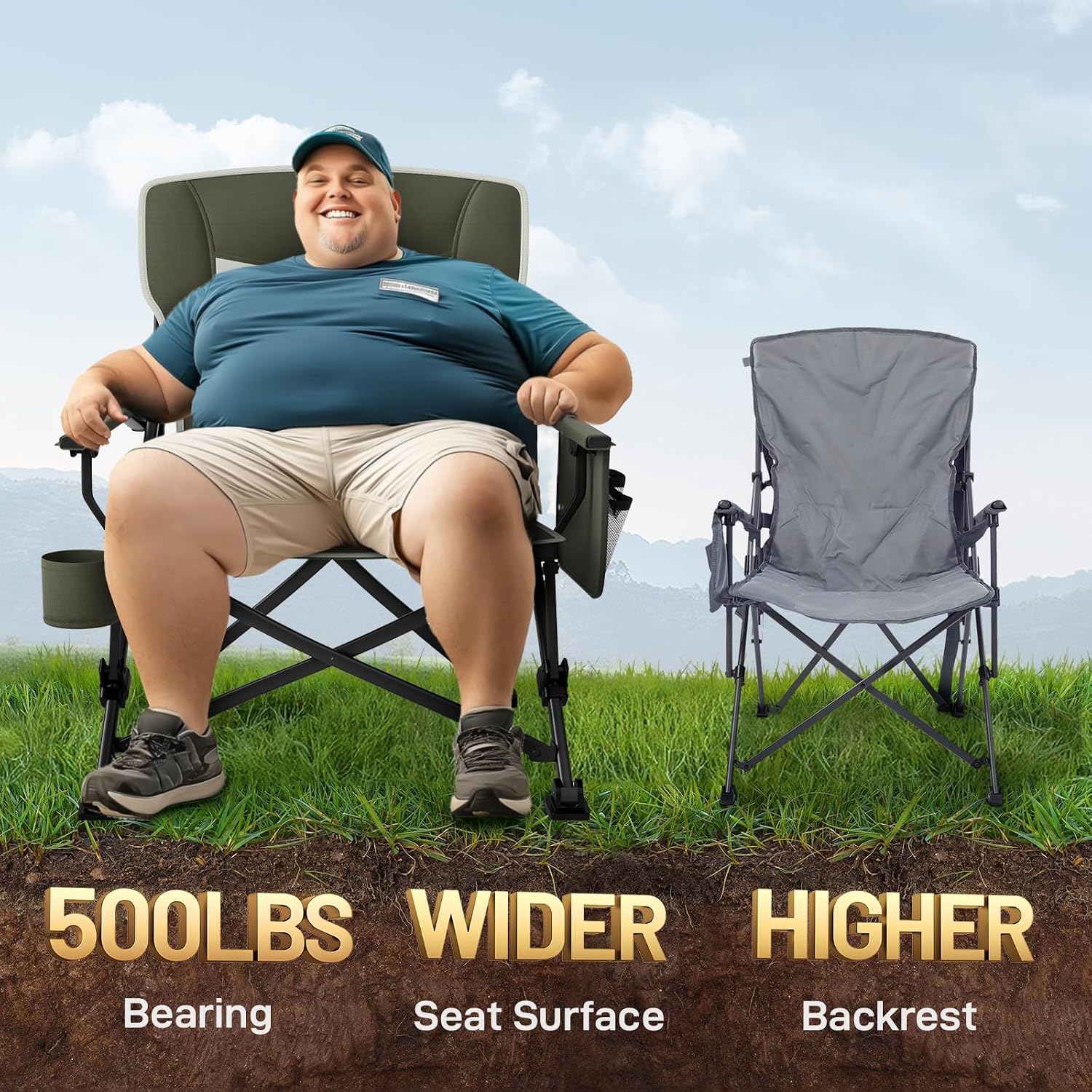 Thumbnail 3 de Camping chair keyword Heavy duty 230kg