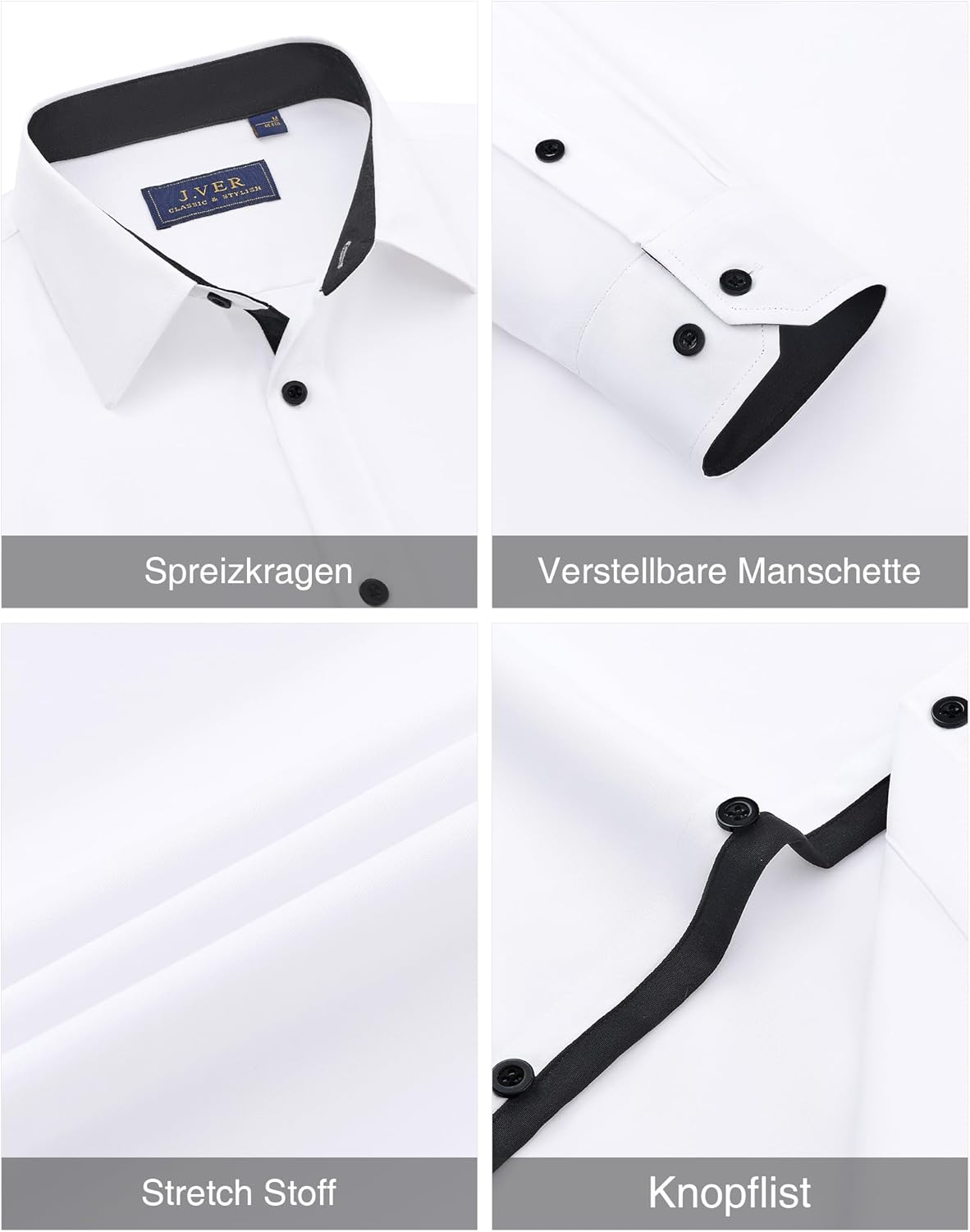 Thumbnail 4 de J.VER Hemd Herren Langarm Stretch Regular Fit