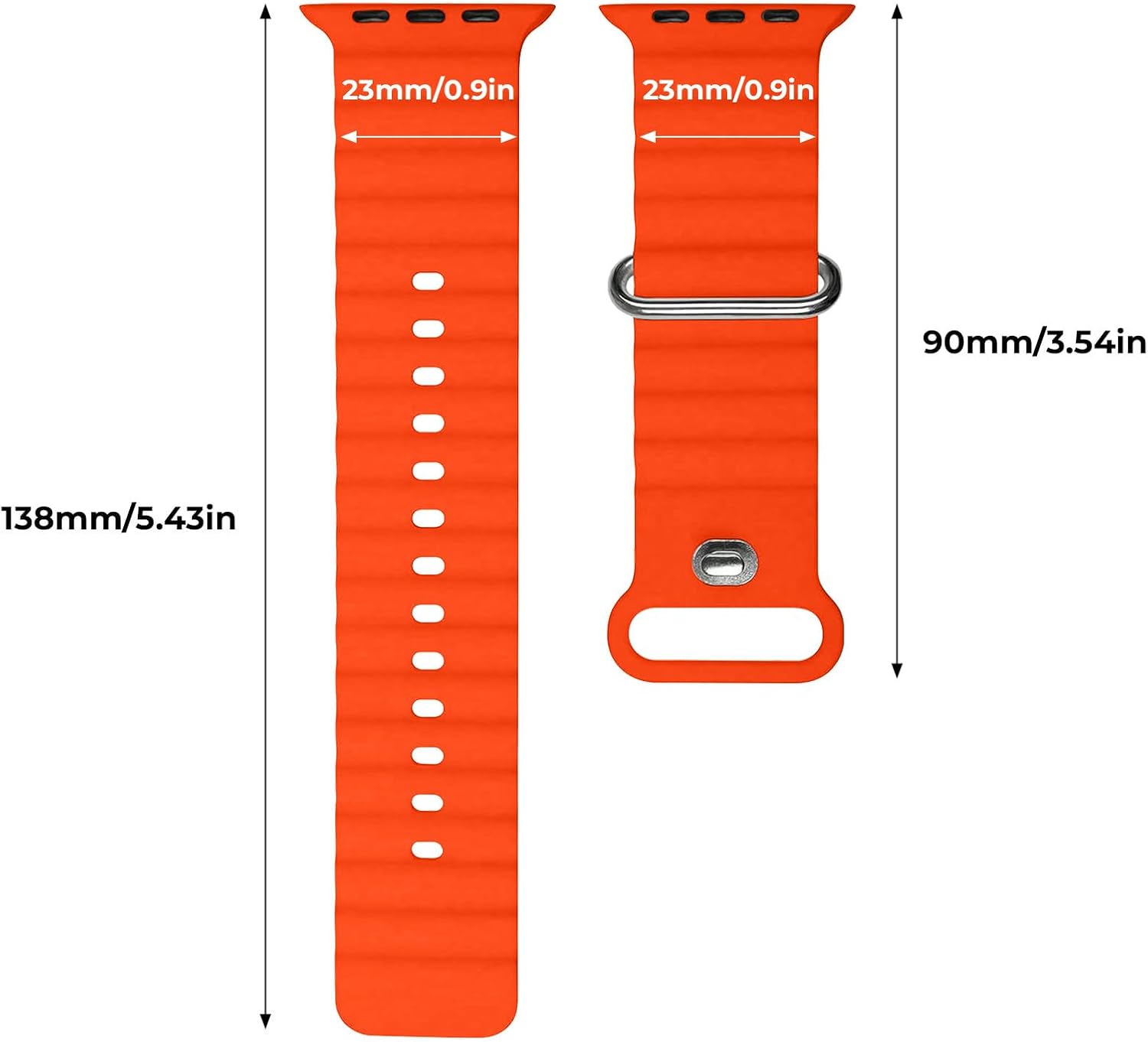 Thumbnail 3 de NUKELOLO Waterproof Ocean Silicone Strap for Apple Watch Ultra 3/2/1 & Series 11–1, 49/46/45/44/42mm
