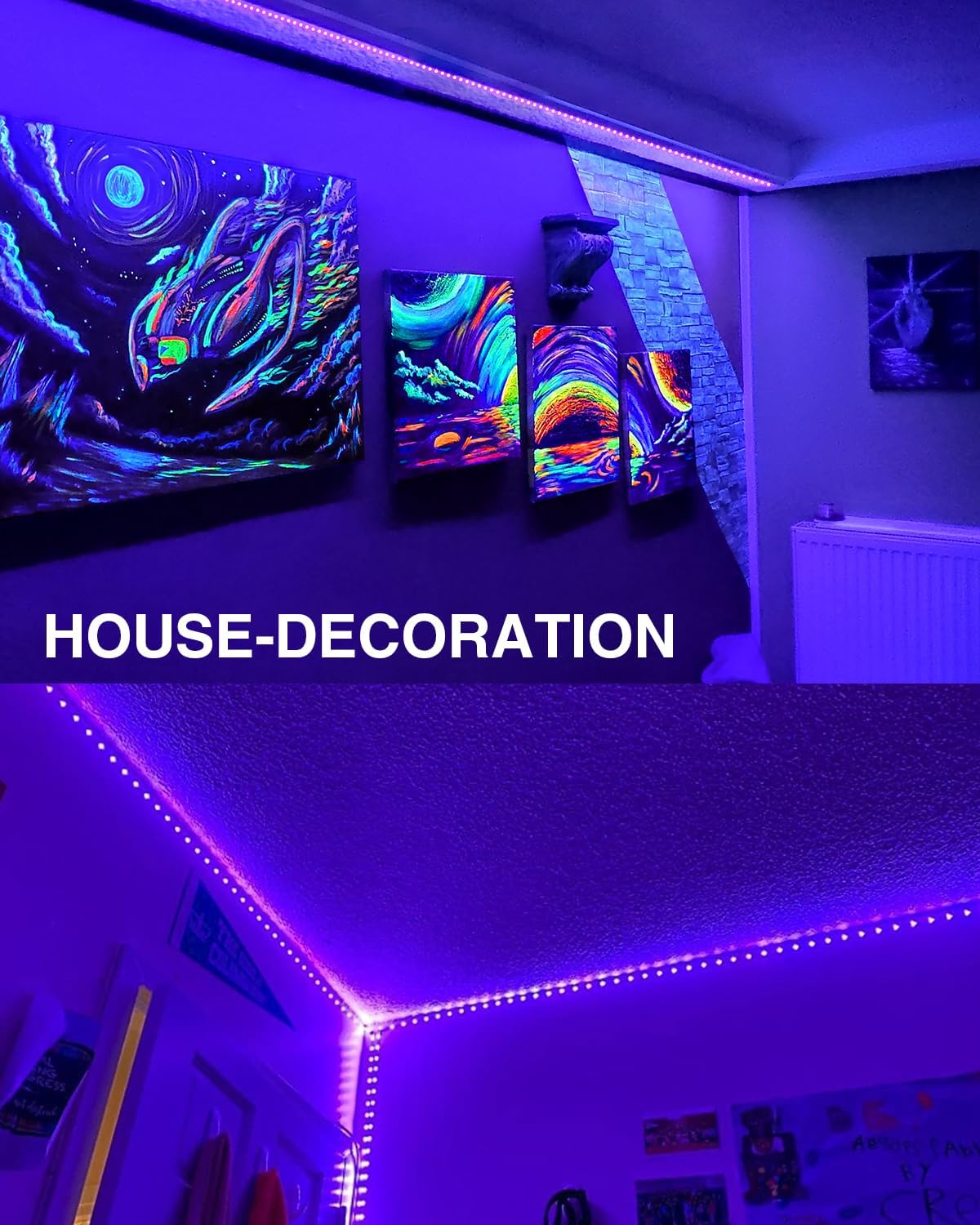 Detalle 2 de Onforu Black Light Strip, 32.8ft