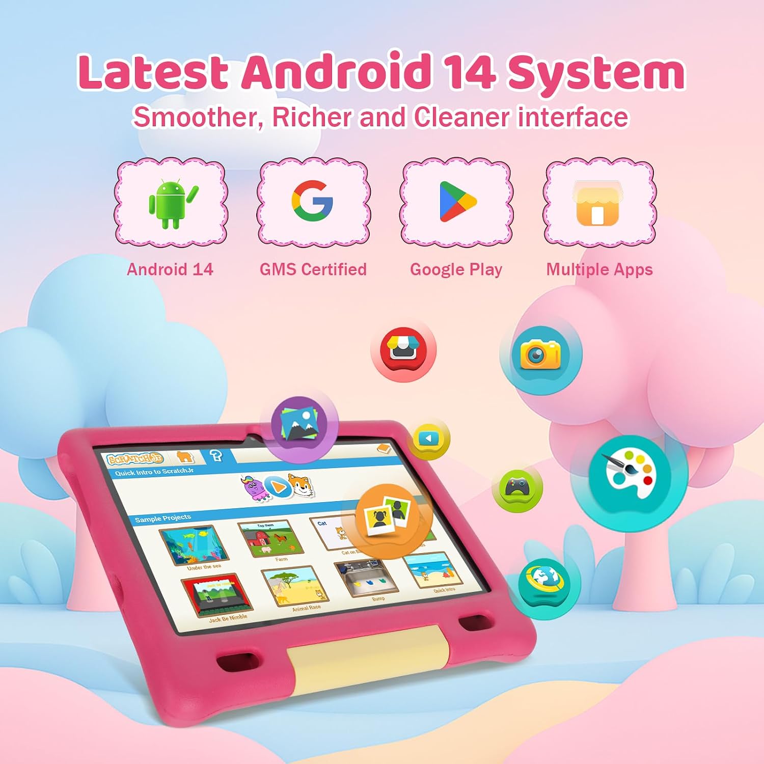 Thumbnail 1 de Gleeso Tablet Bambini 10'': Android 14, Controllo Genitori e Archiviazione Espandibile