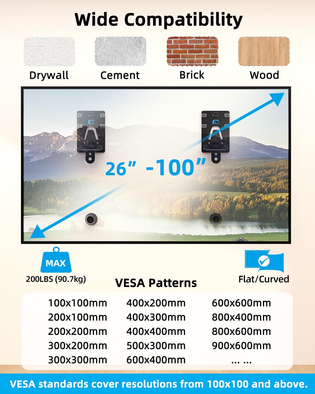 Thumbnail 5 de HOME VISION HV1402 200lbs TV Wall Mount