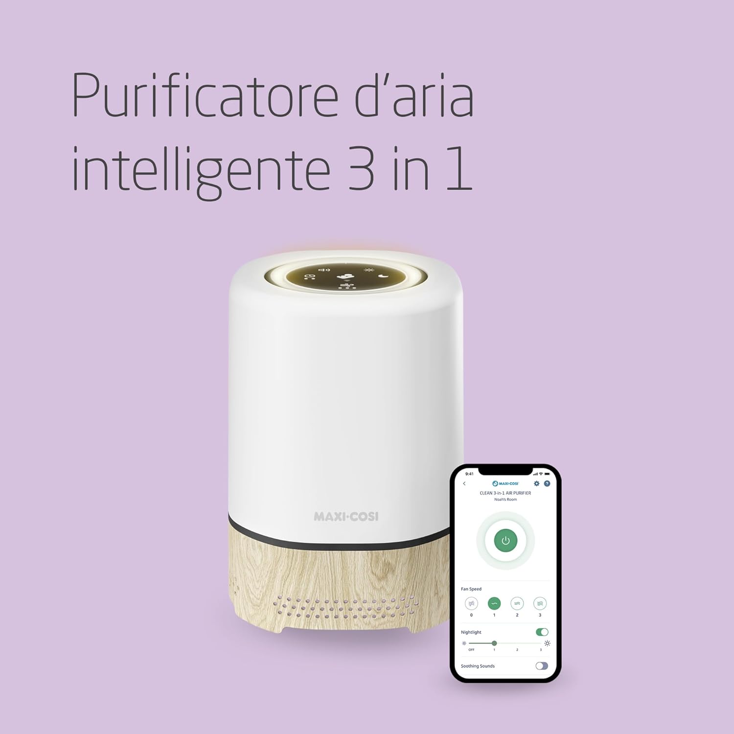Thumbnail 2 de Maxi-Cosi Clean Purificatore d'Aria HEPA 13 con Wi‑Fi, timer e luce notturna (compatibile Alexa e Google Assistant)