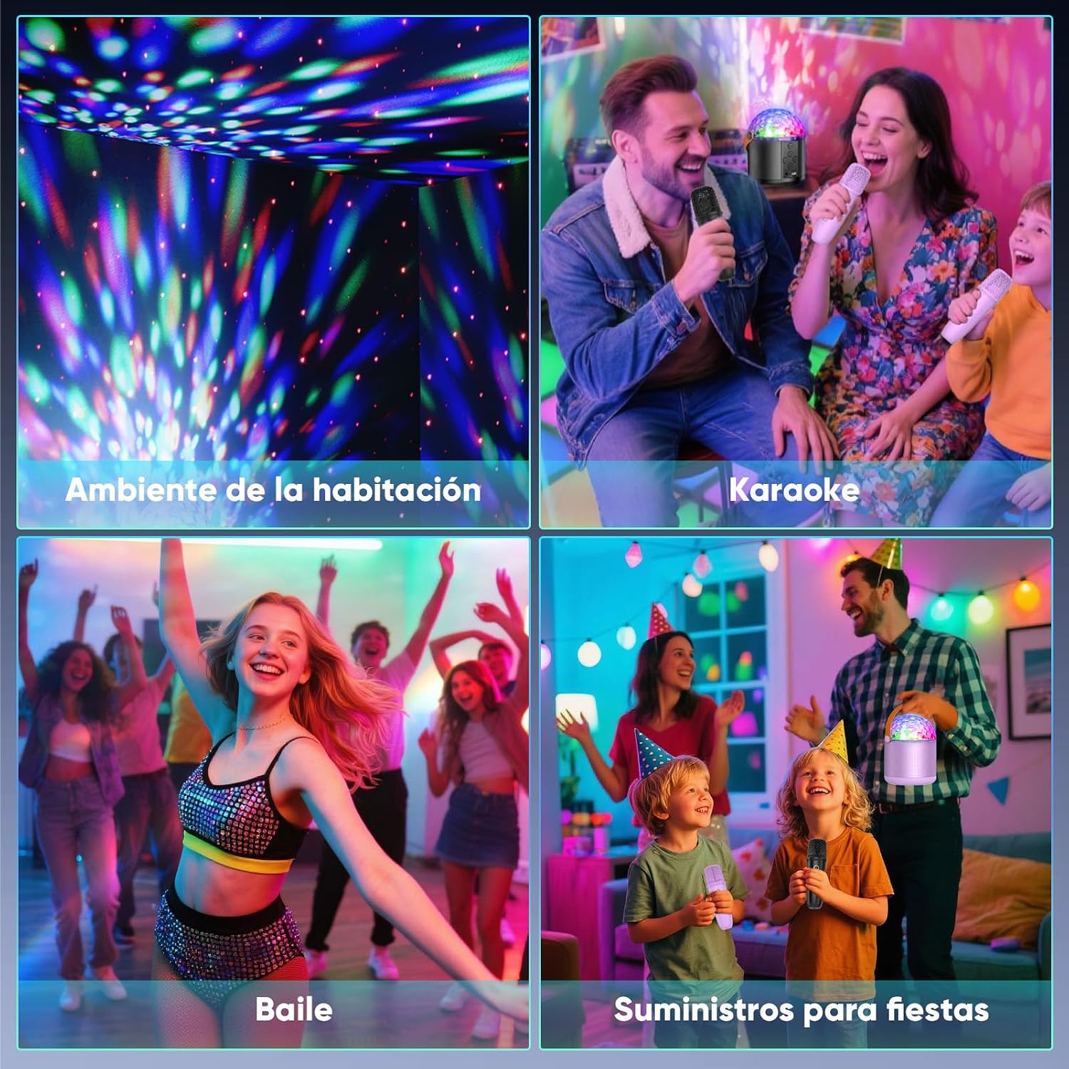 Thumbnail 5 de Karaoke Violeta con 2 Micrófonos Inalámbricos 🎤