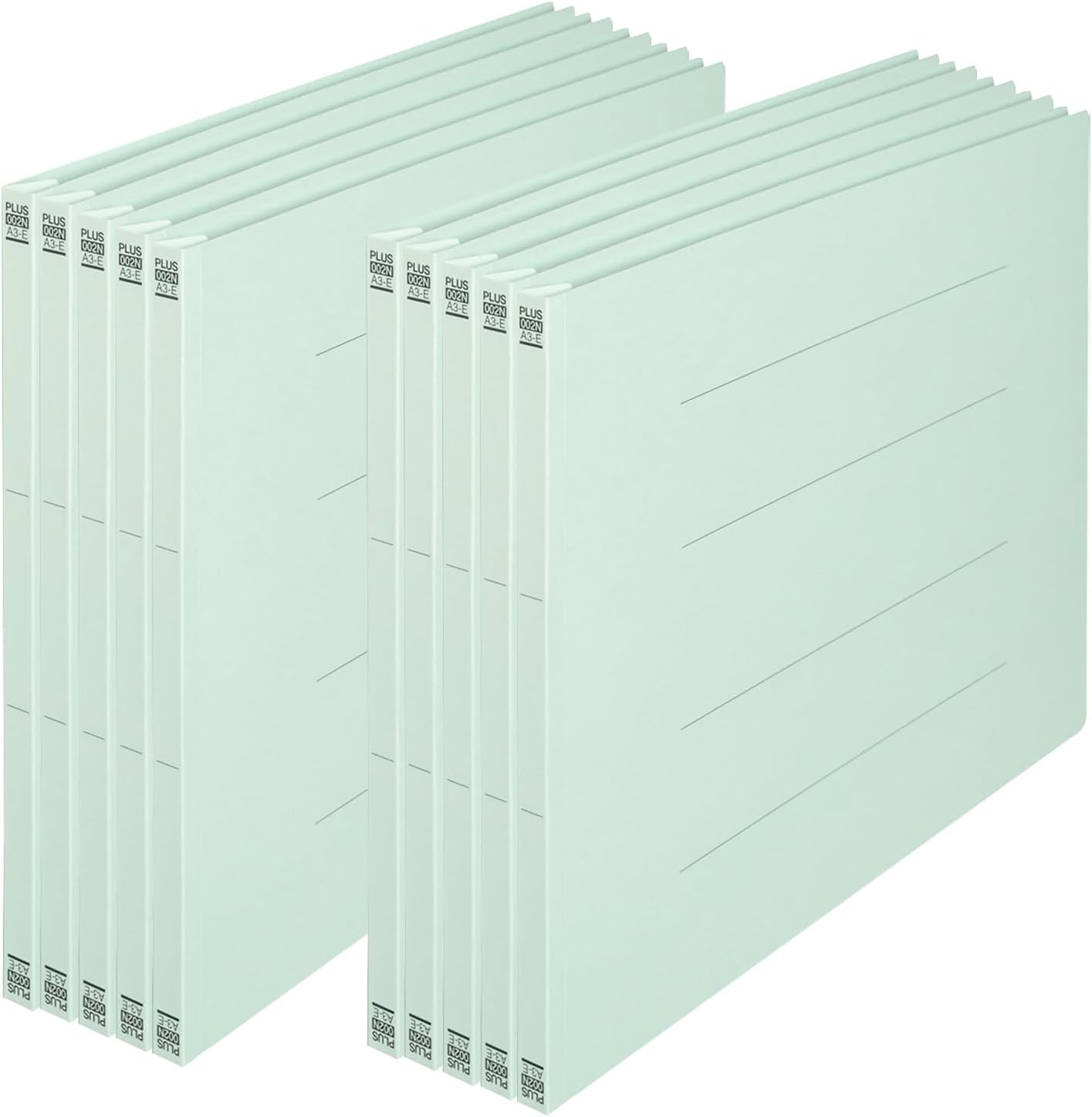 Detalle de PLUS(プラス) NO.002N フラットファイル A3ヨコ 青 180枚収容・樹脂製とじ具 10冊