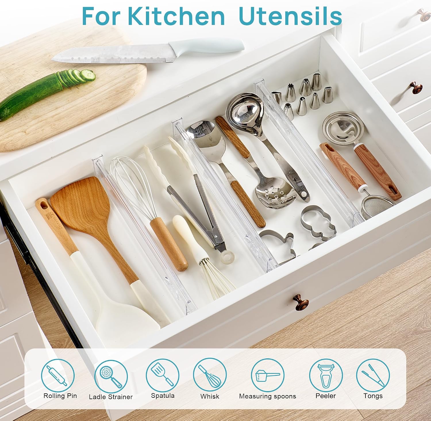 Thumbnail 2 de Vtopmart 4 Pack 2.36" Short Upgrade Drawer Dividers