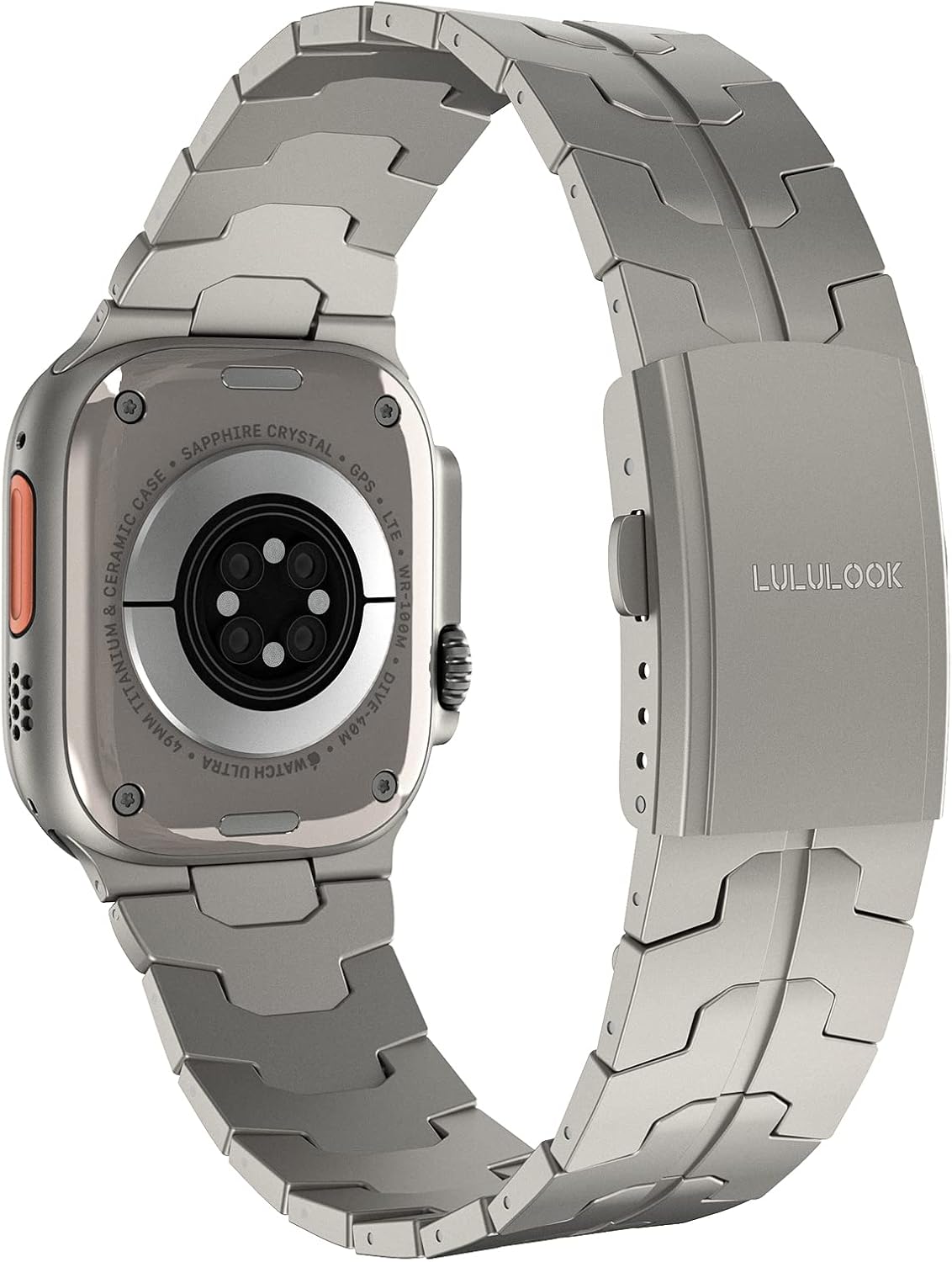 Detalle 2 de LULULOOK Titanium Strap for Apple Watch Ultra (Ultra 3/Ultra 2) – folding clasp replacement band