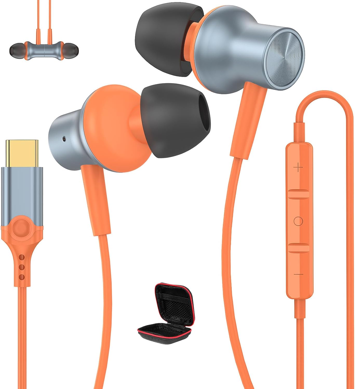 Detalle de USB C Headphones Wired Earbuds with Mic