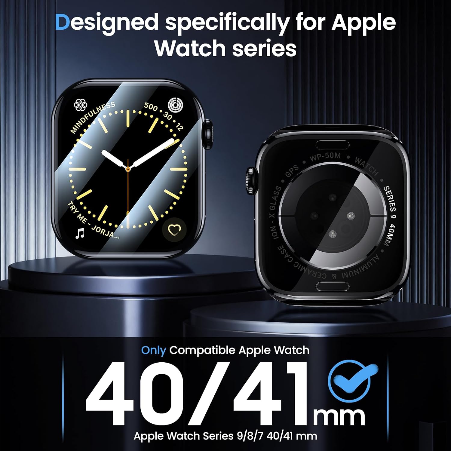 Detalle de UniqueMe 40/41mm Apple Watch Screen Protector (SE3/SE2/SE/4/5/6/7/8/9) - 4 Pack, Soft Clear EPU Film