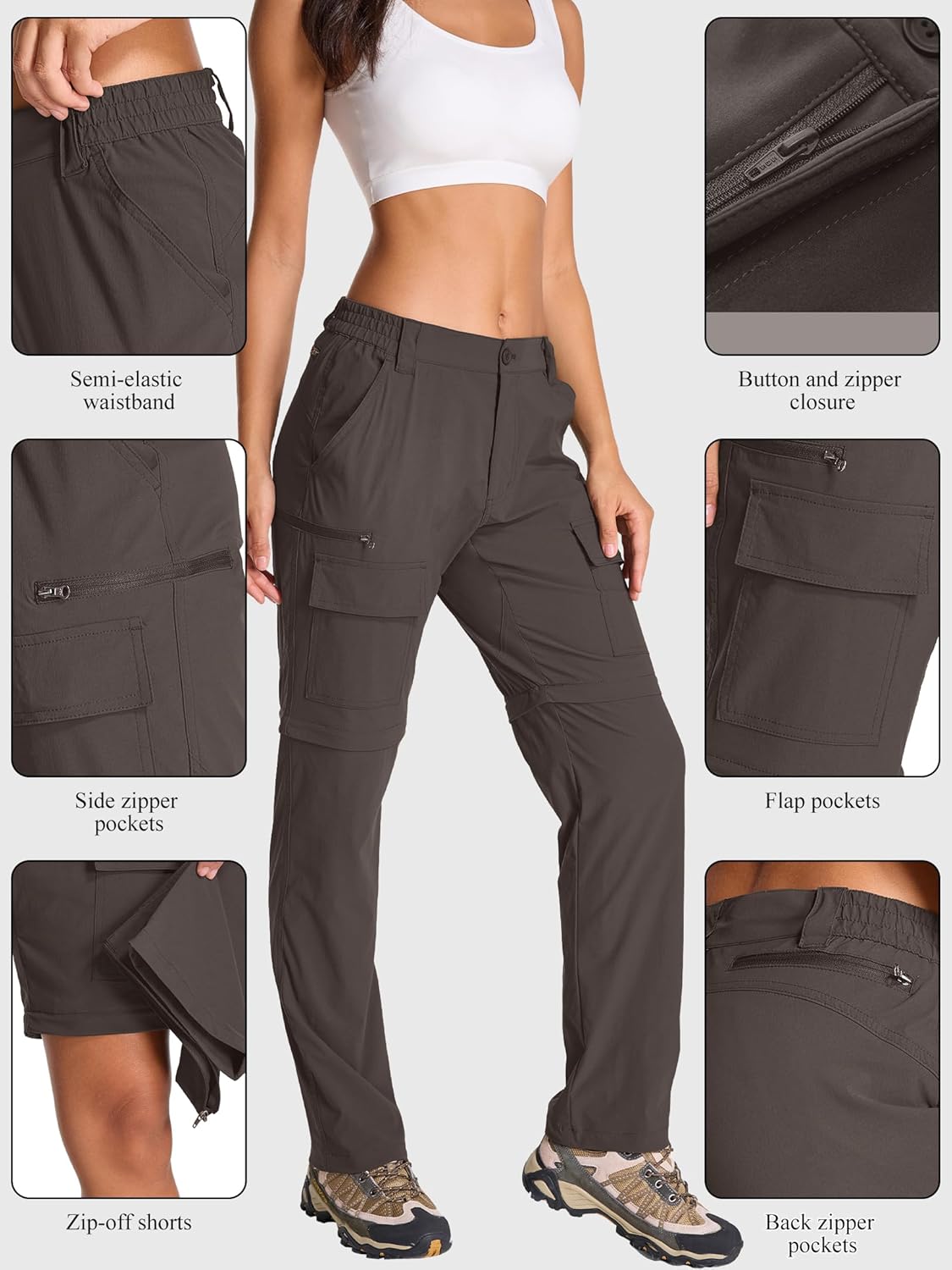 Thumbnail 4 de Jogwits pantaloni da trekking da donna convertibili con cerniera, leggeri e ad asciugatura rapida