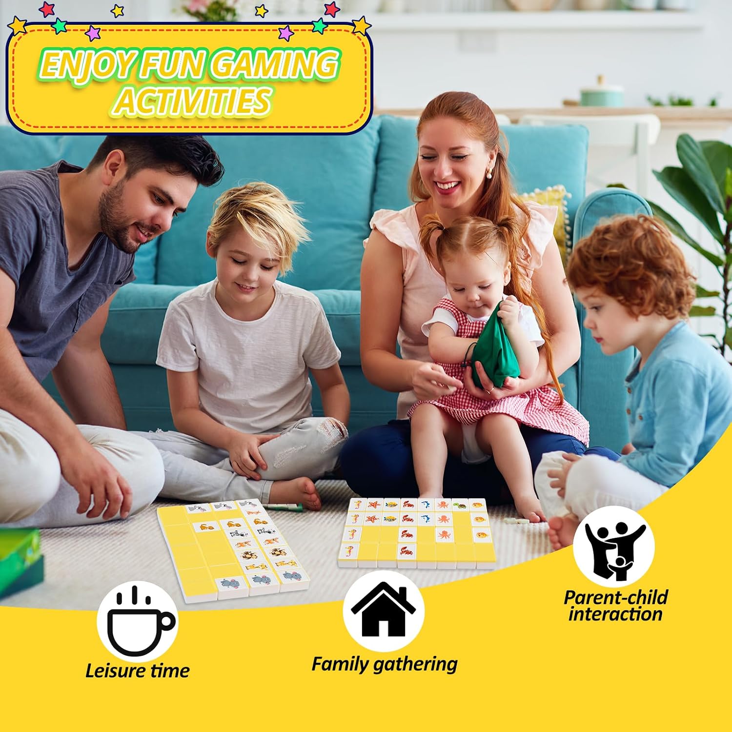 Thumbnail 2 de SENLINLIN Mahjong Seaside Escape Game met 65 stenen van 30 mm en stickers