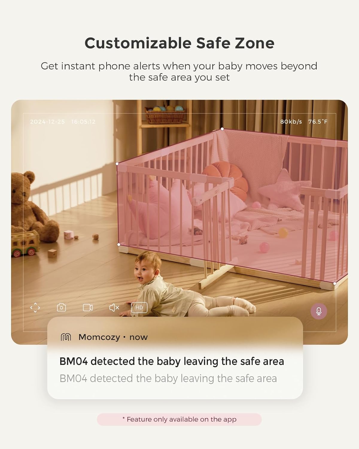 Detalle 2 de momcozy BM04 5" 1080P Baby Monitor