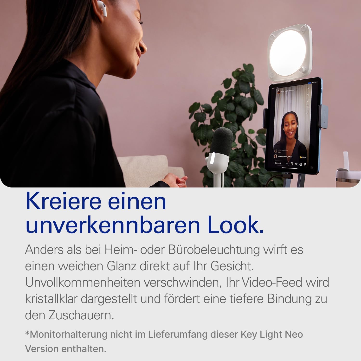 Thumbnail 4 de Elgato Key Light Neo (ohne Monitorhalterung) – Profi-Beleuchtung für Video-Calls & Streaming, weiß