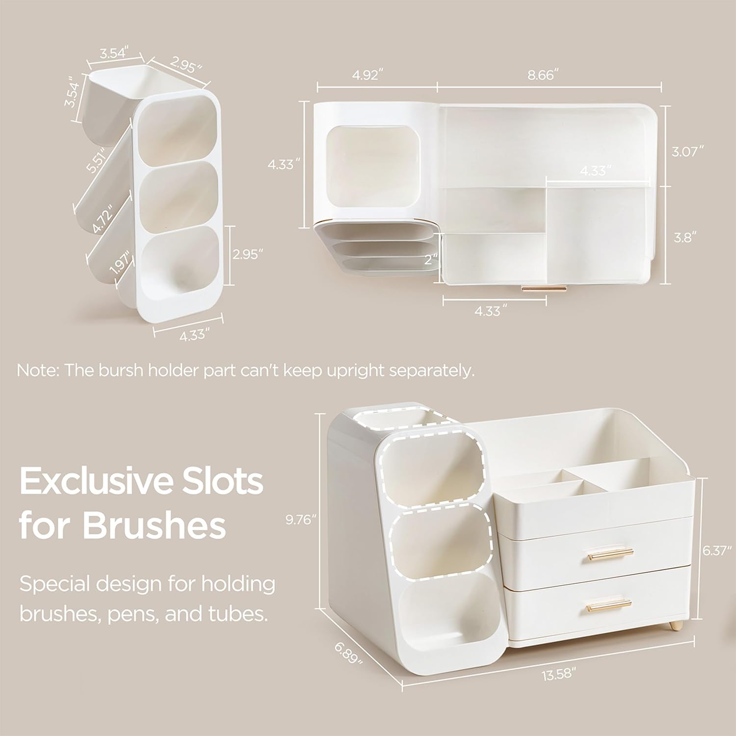 Detalle de HBlife Makeup Organizer Large Cosmetic Drawer Organizer