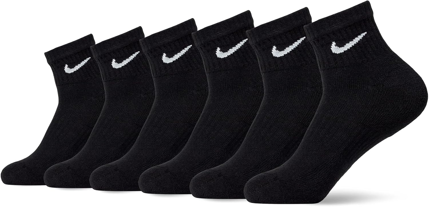 Thumbnail 5 de Nike Men's Everyday Cushion Crew Training Socks 6 Pair (Black/White) – UK Size L