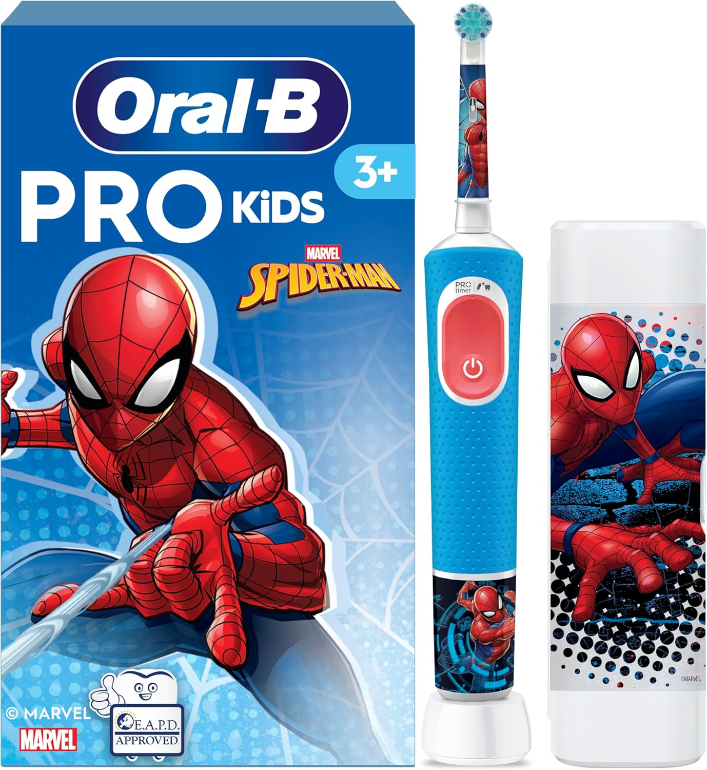 Detalle de Oral-B Pro Kids Spider-Man Elektrische Zahnbürste für Kinder ab 3 Jahren