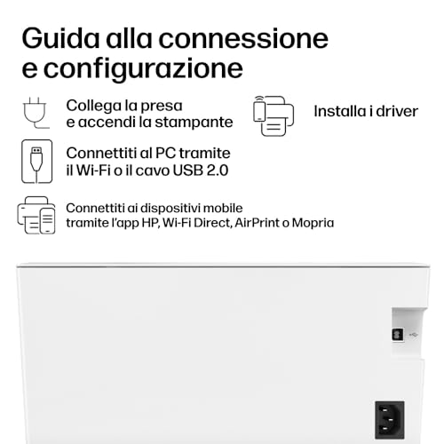 Detalle 2 de HP LaserJet M110w 7MD66F: stampante laser monocromatica 20 ppm con connettività Wi‑Fi e HP Smart