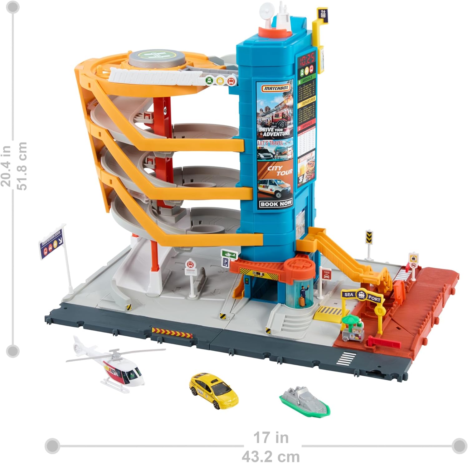 Detalle de Matchbox Action Drivers Centro de transporte con parking y barcos