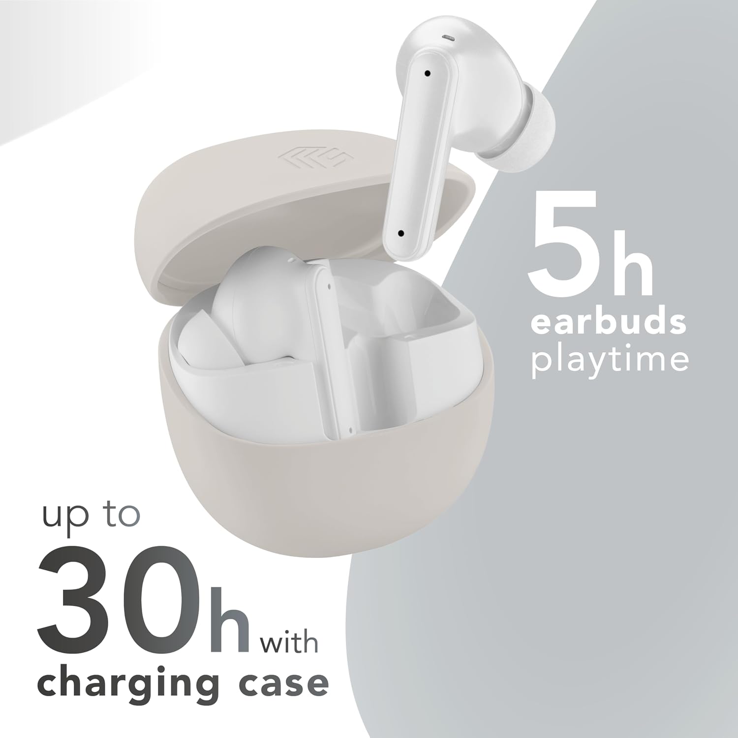 Detalle de Music Sound écouteurs sans Fil Numia – ANC, Transparence, 30h, Bluetooth auto-pairing – Blanc