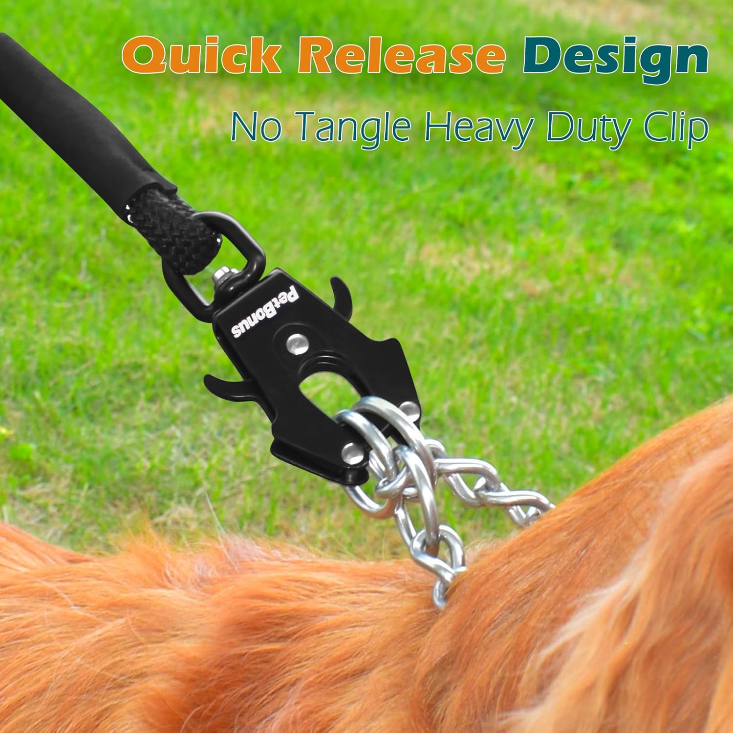 Thumbnail 1 de PetBonus Two Handles Dog Lead (150 cm) with Reflective Rope & Quick-Release Clip