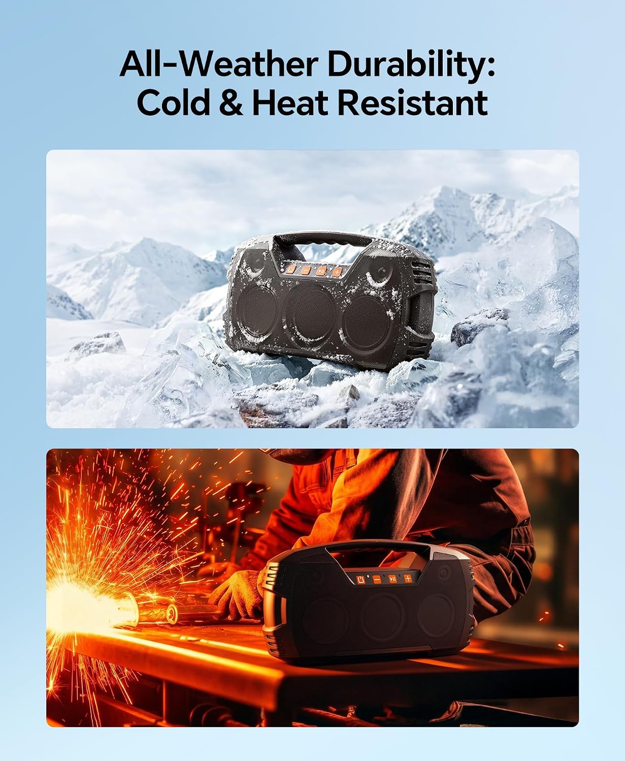 Detalle 2 de IPX7 Waterproof Outdoor Bluetooth Speaker by Houl Zallee (Dark Brown) — 90W Peak, 32H Playtime, Floating Design
