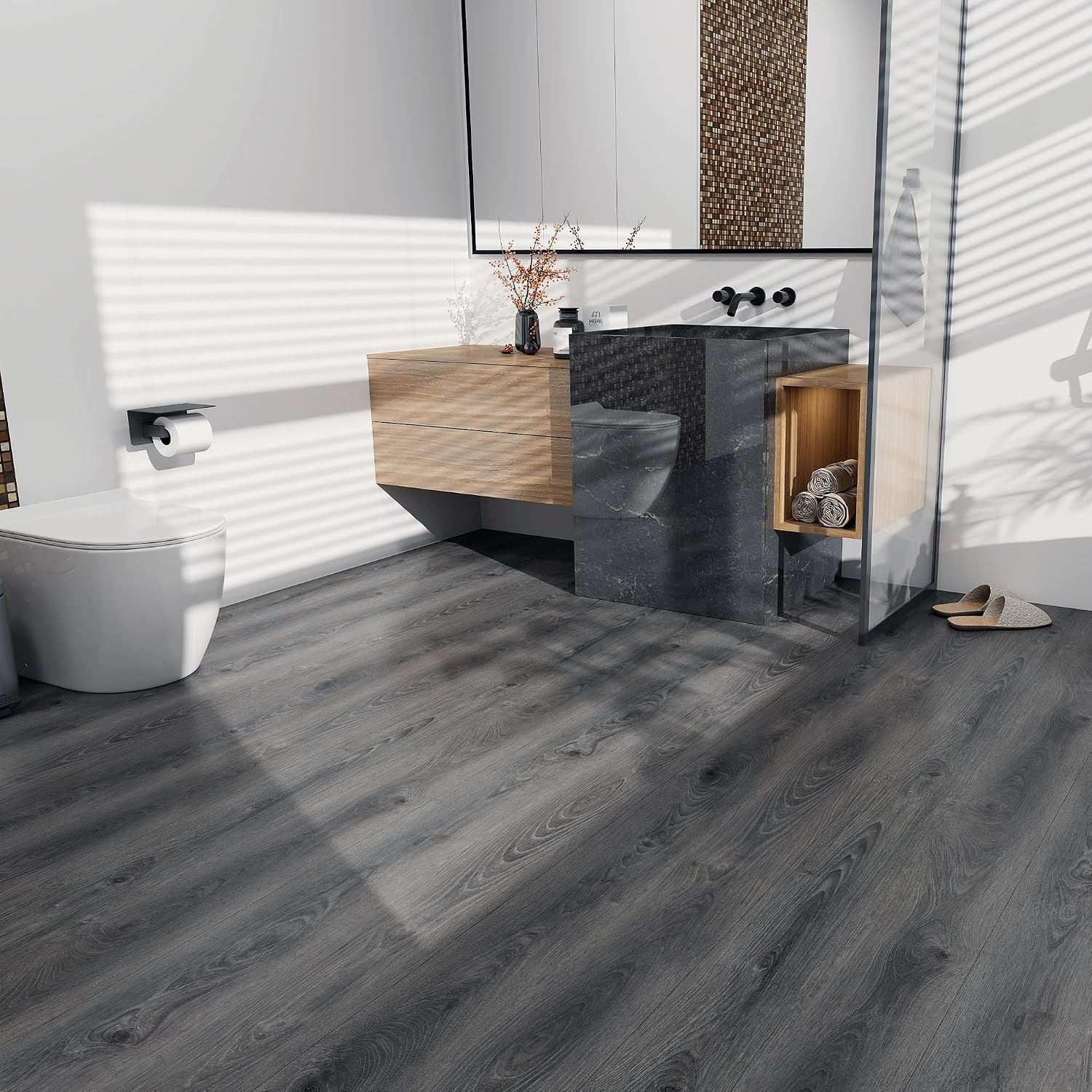 Thumbnail 6 de Vinyl wood flooring roll 30cm x 16m