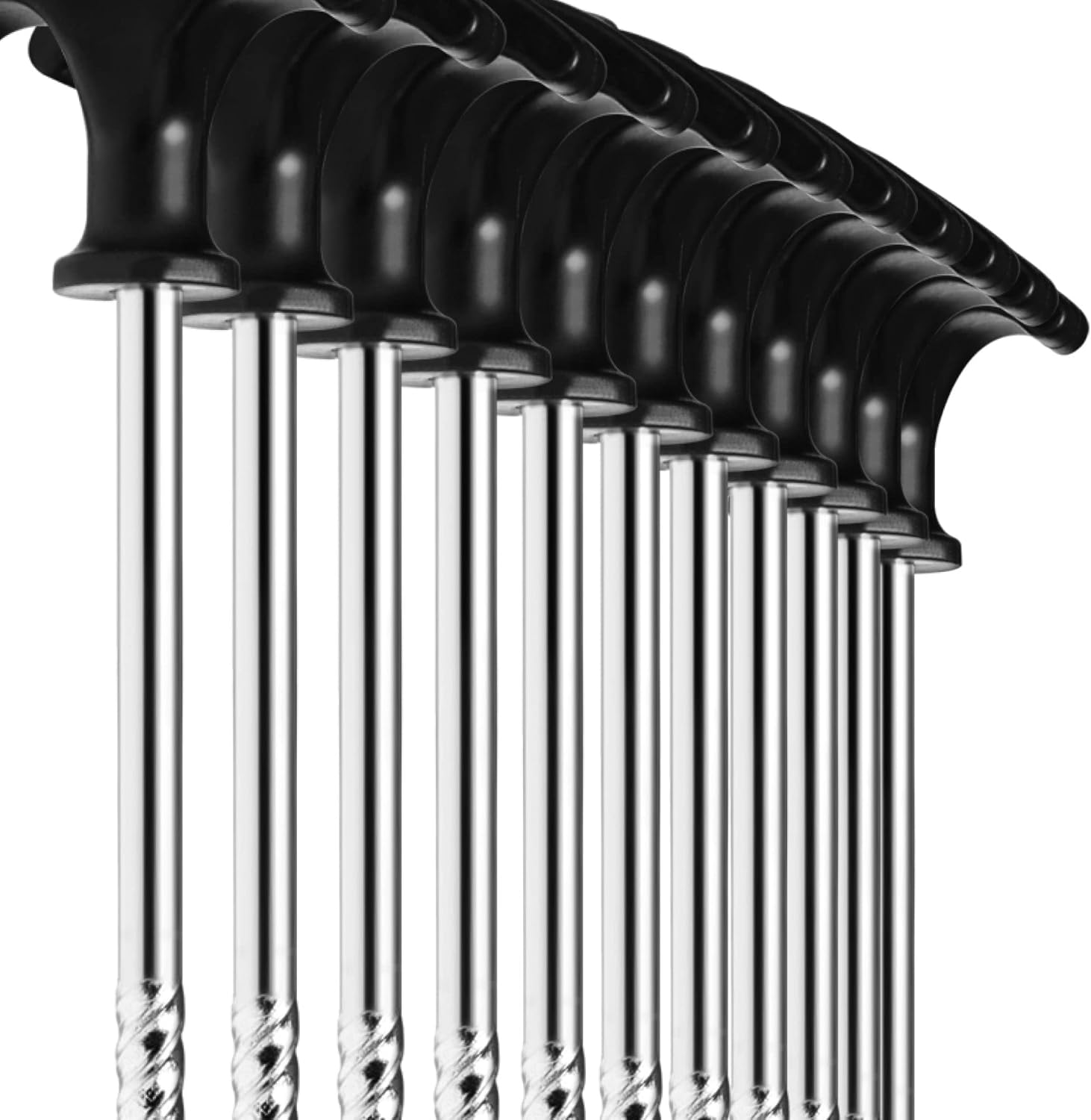 Thumbnail 6 de COM-FOUR : 12 piquets de tente en acier filetés avec poignée en T