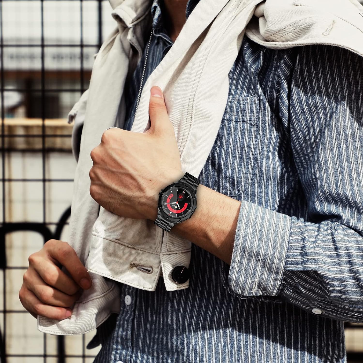 Thumbnail 5 de SUPLINK Metallgehäuse mit Band für Samsung Galaxy Watch 4/5/6 – Edelstahl-Schutzhülle fürs Armband (45 mm/44 mm)