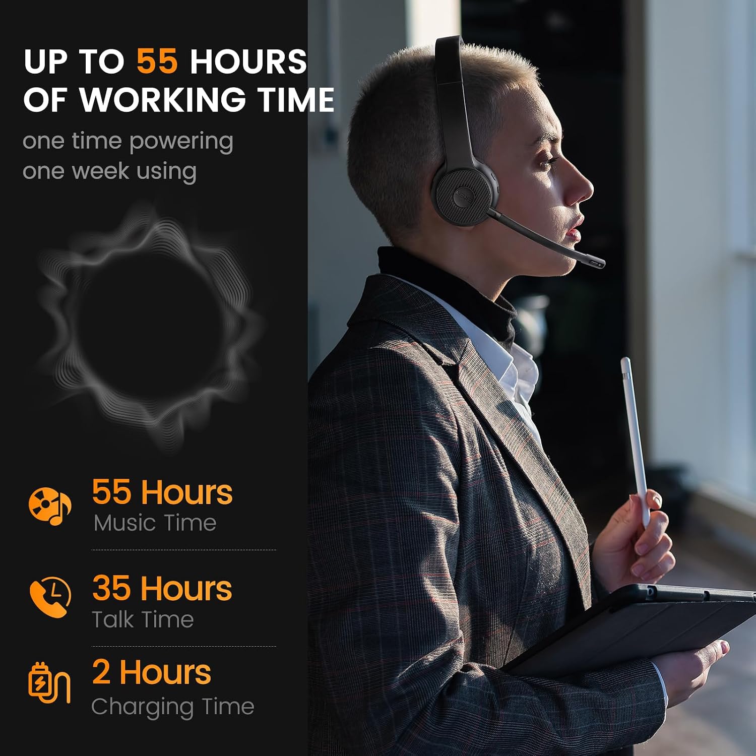 Thumbnail 3 de EKSA H16 Bluetooth Headset V5.2 55h