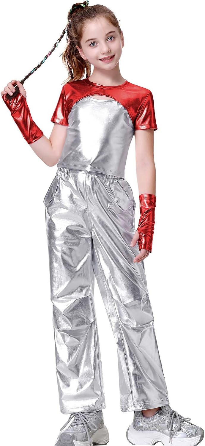 Thumbnail 4 de LOLANTA Metallic Crew Neck Crop Top