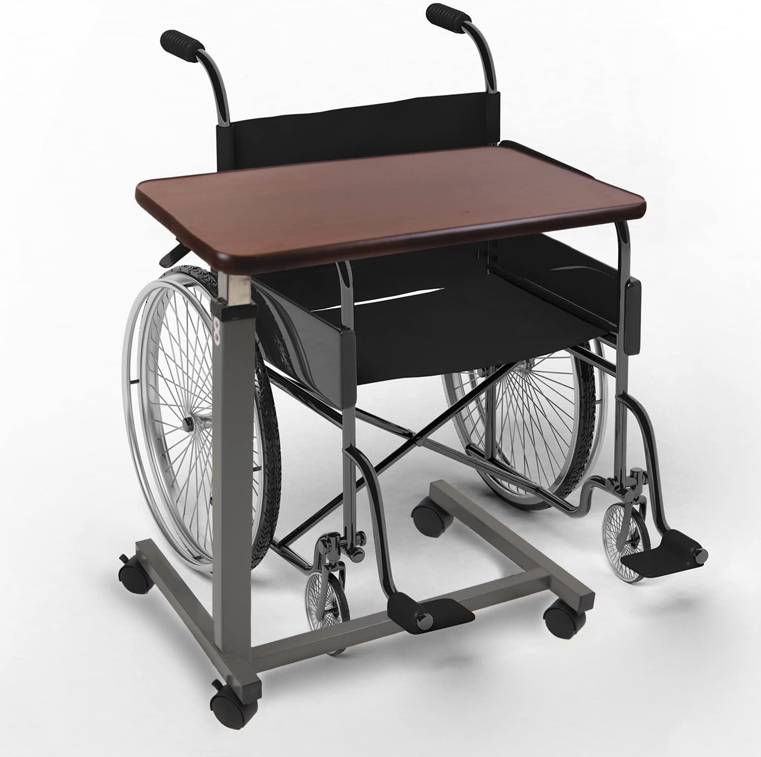 Thumbnail 4 de Vaunn Medical Cart Pneumatic Adjustable Overbed Table with Wheels