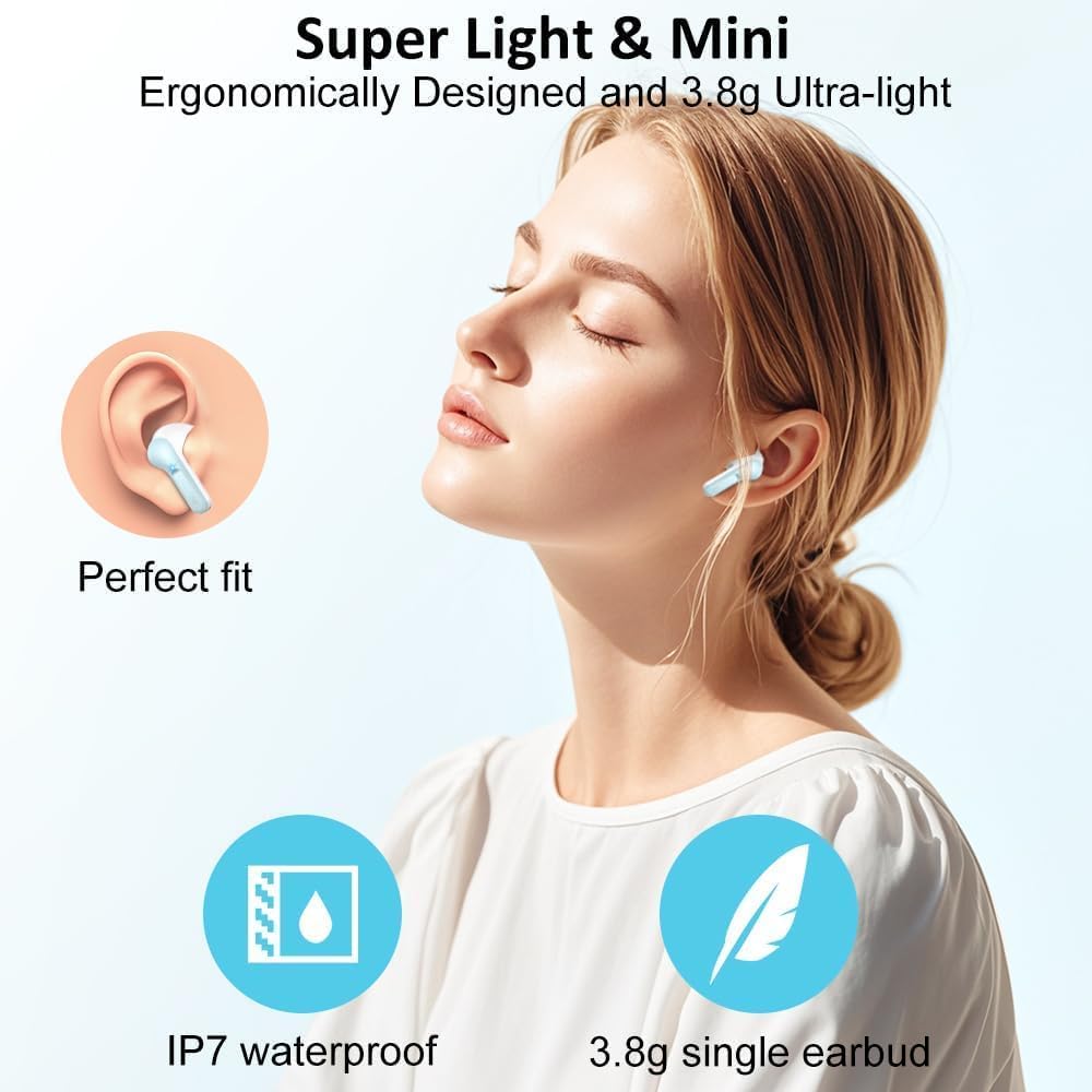 Thumbnail 4 de Rinsmola Wireless Earbuds: Bluetooth 5.4, ENC Calls, 40H Playtime and IP7 Waterproof