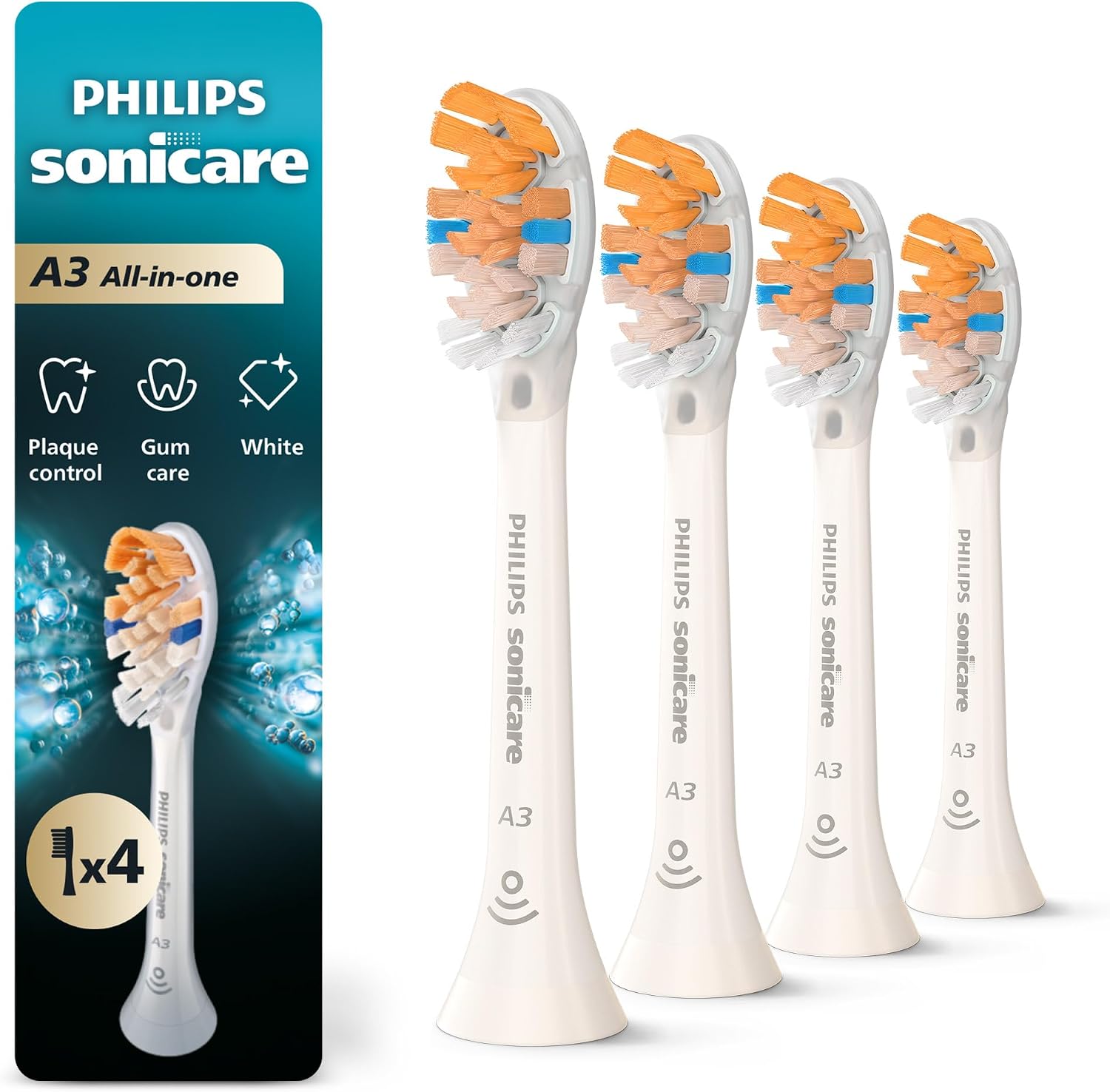 Detalle de Philips Sonicare A3 All-in-One 4 Pack toothbrush heads 🪥