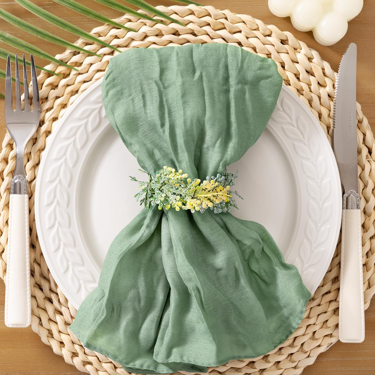 Thumbnail 6 de Socomi Pink Cheesecloth Napkins 21x21