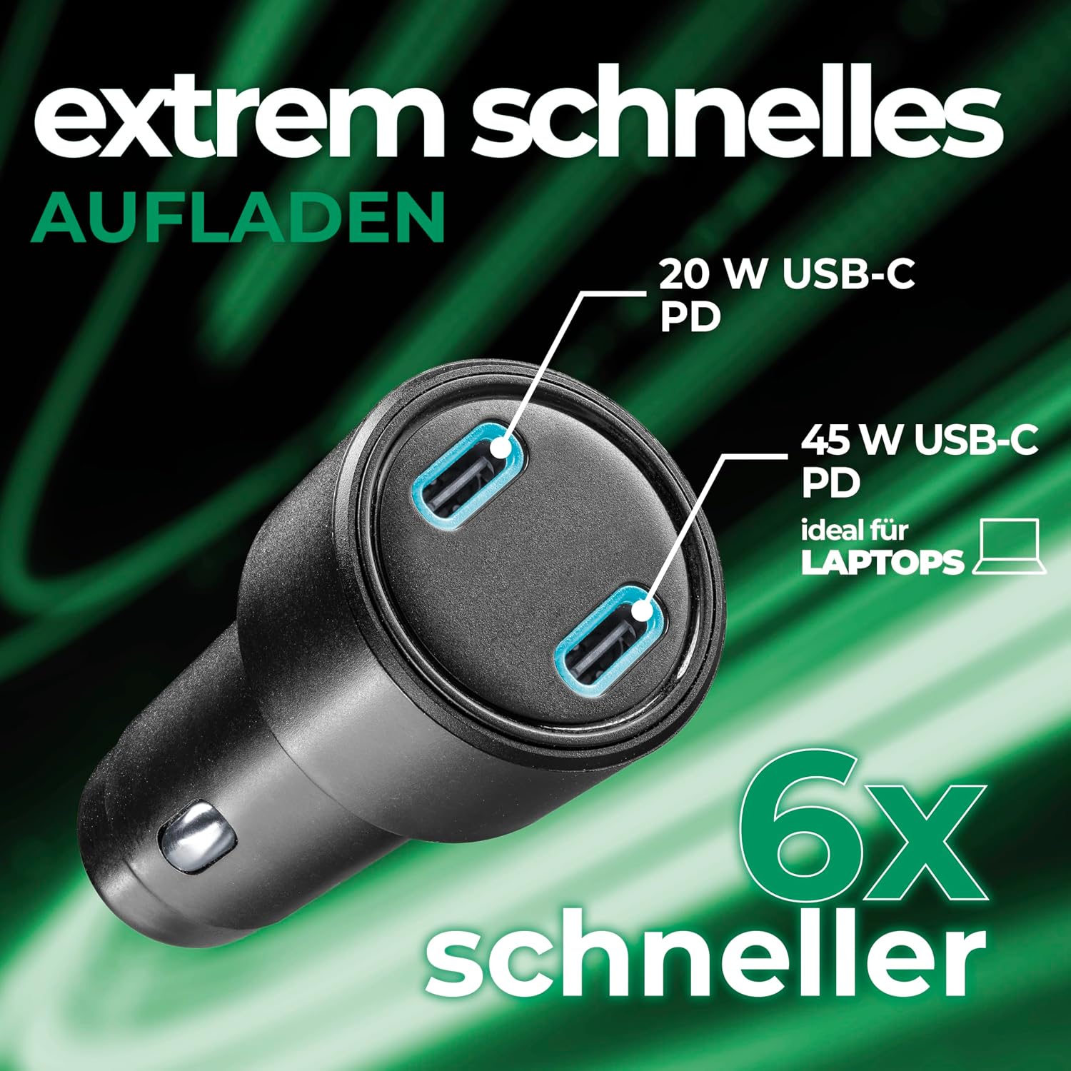 Detalle 2 de Teknoll Schnellladegerät 65 W für Auto