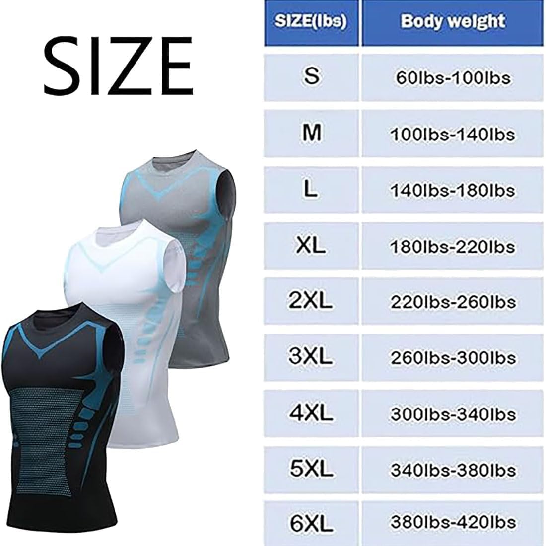 Detalle de Knubbuf NorthPower Men's Compression Vest, Sleeveless Round-Neck Shaping Top
