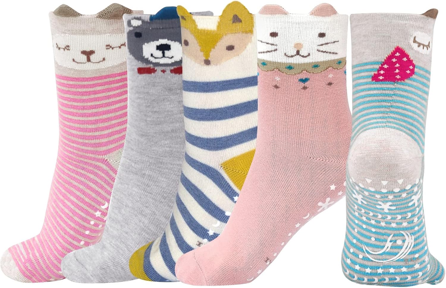 Detalle de PUTUO Chaussettes Antidérapantes Enfant 5 paires