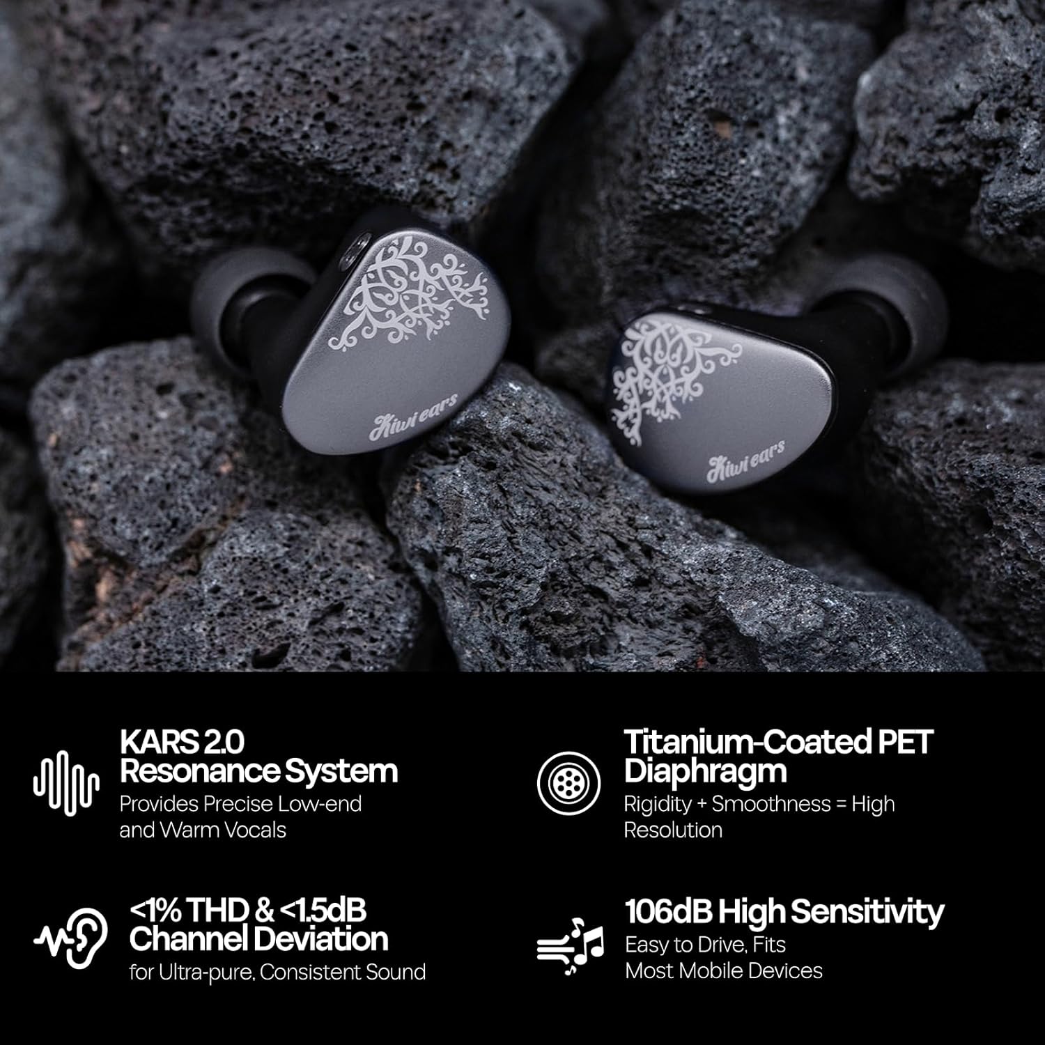 Thumbnail 2 de Linsoul Kiwi Ears Cadenza II 10mm Titanium — Moniteur intra-auriculaire filaire, précision tonal et élégance CNC
