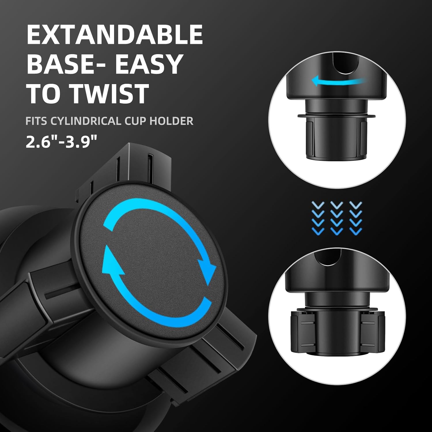 Detalle de TYKOR Car Cup Holder Expander 3.9"
