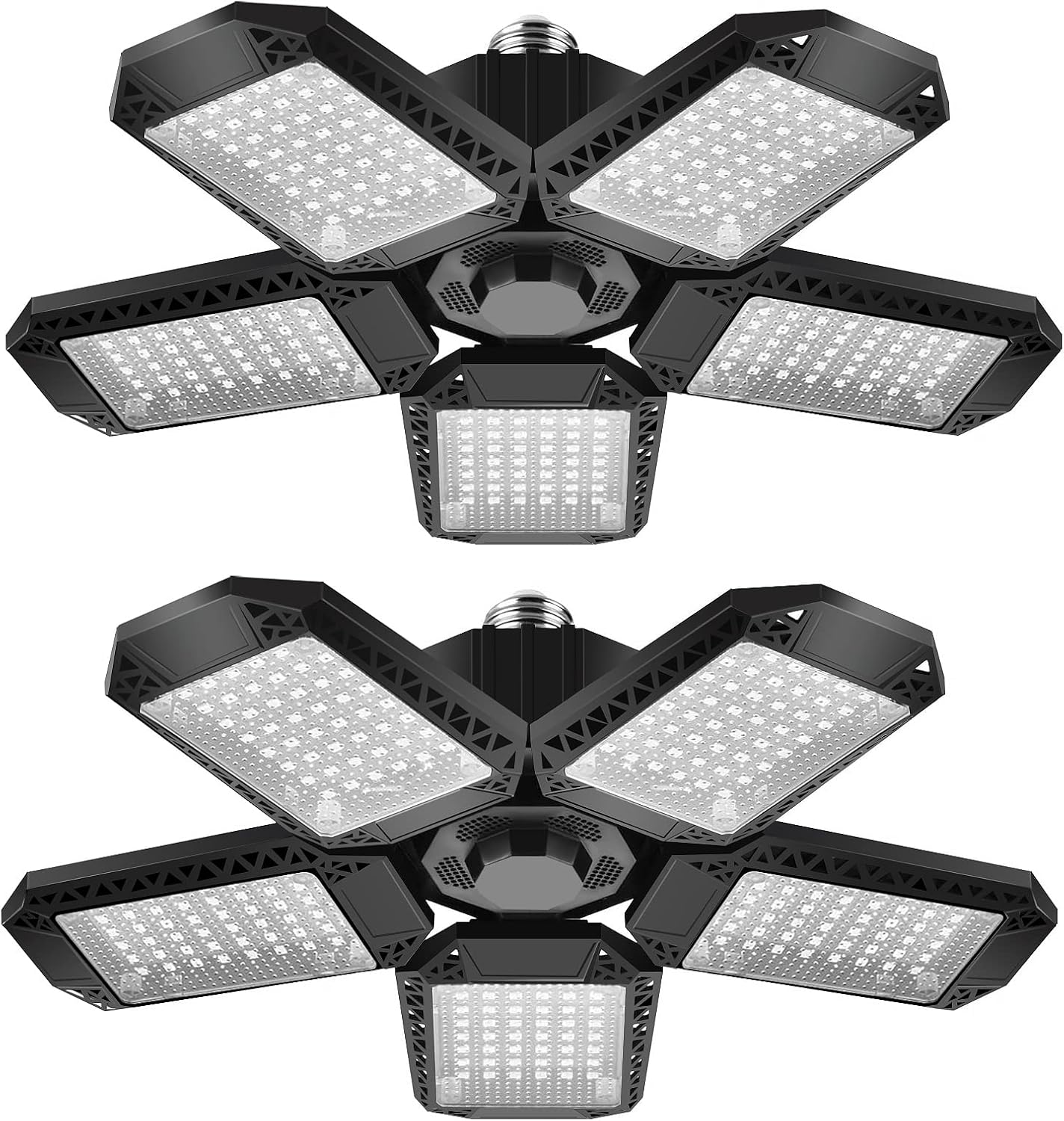 Detalle de BNGGOGO 2 Pack 150W Deformable LED Garage Light with 5 Adjustable Panels (GOLEDLLT03UP)
