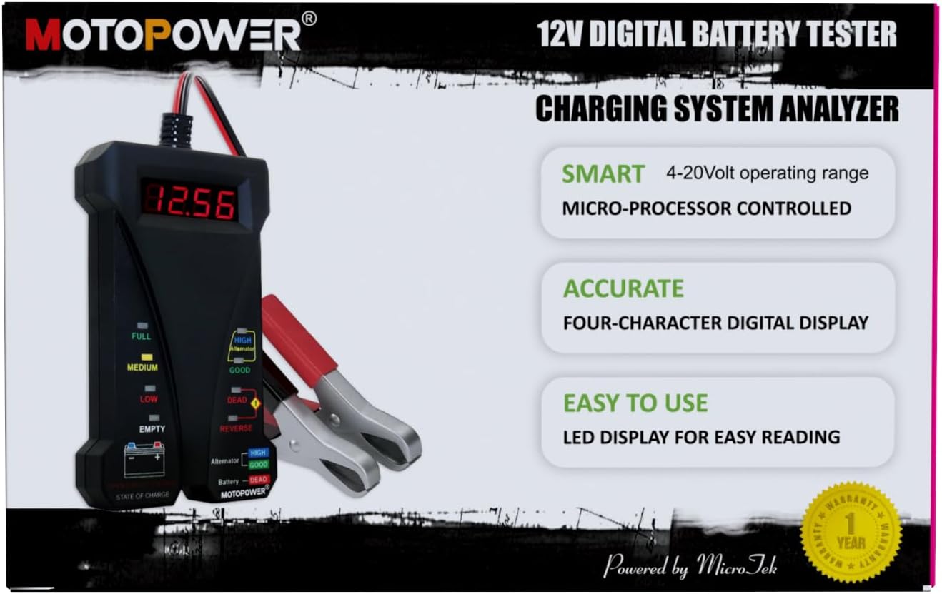 Thumbnail 5 de MOTOPOWER 12V Digital Battery Tester 4–20V