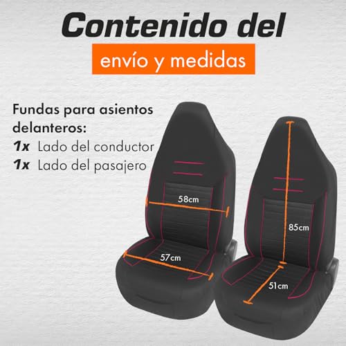 Thumbnail 6 de Upgrade4cars Coprisedili anteriori neri e rosa con poggiatesta integrato
