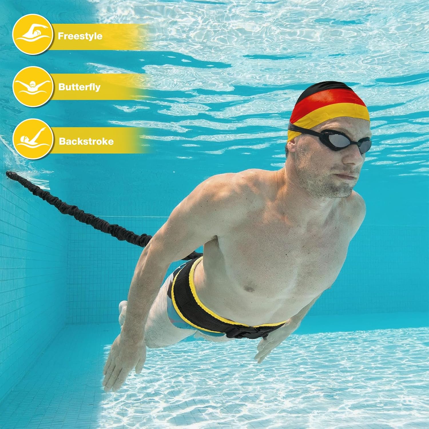 Thumbnail 1 de Premium Schwimmgürtel Erwachsene für Pool 3,5–8 m – Elastischer Gürtel für Training und Pool-Feeling