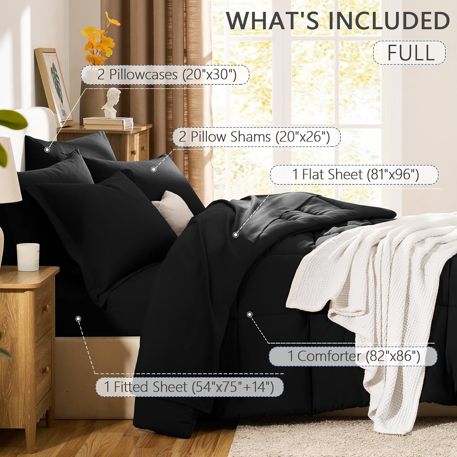 Thumbnail 5 de CozyLux Full Size Comforter Set 82x86"