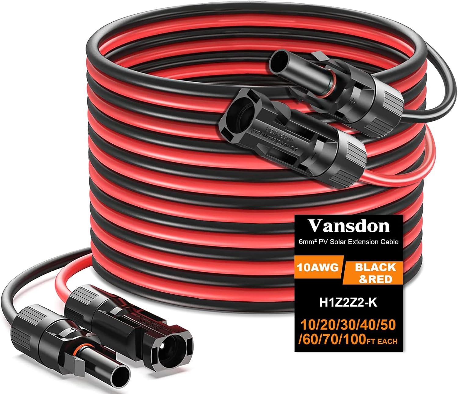 Detalle de Vansdon 2x50ft 10AWG Solar Extension Cable
