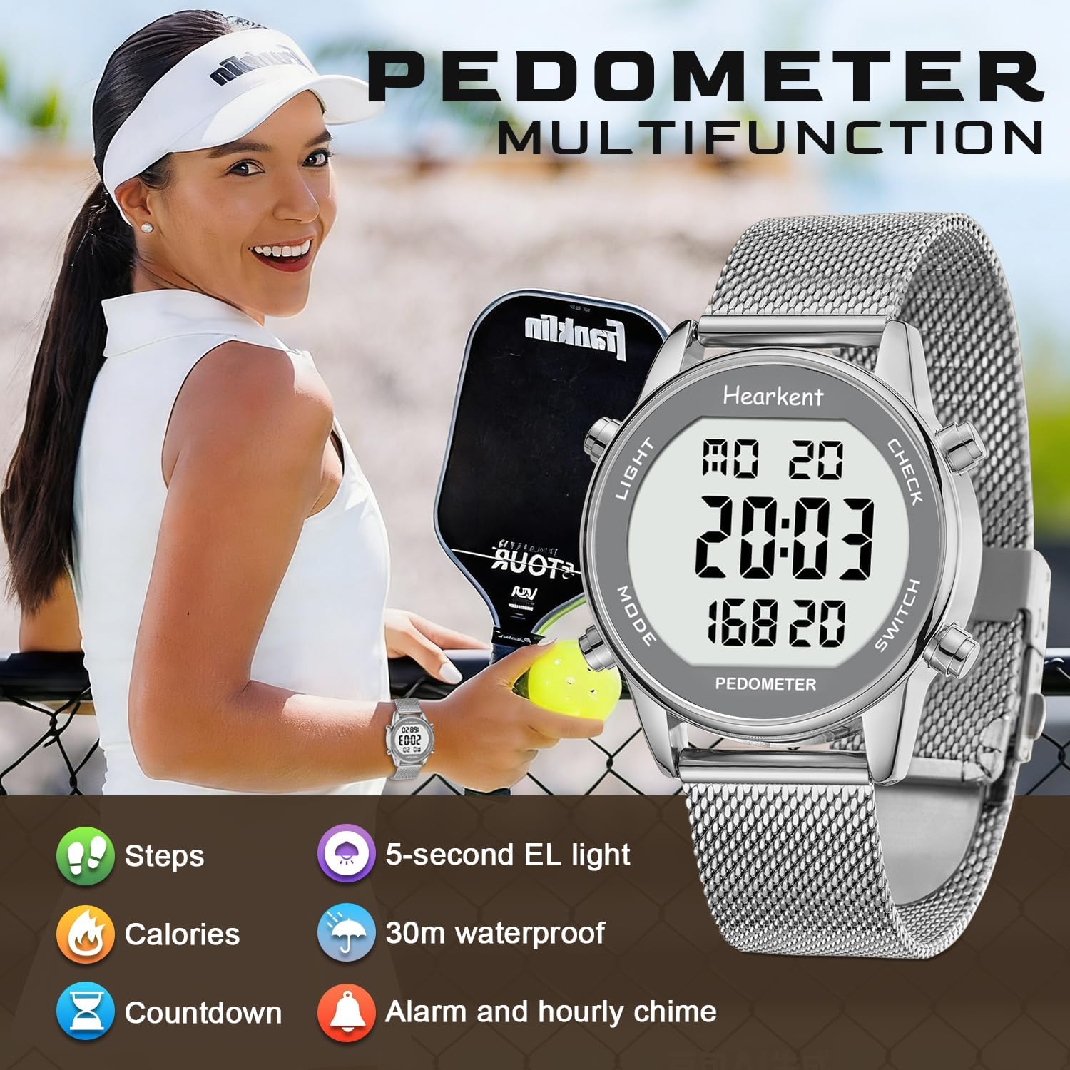 Thumbnail 1 de Hearkent Step Tracker Watch for Women