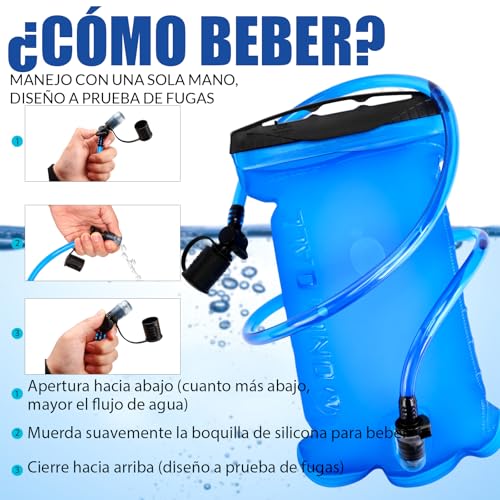 Thumbnail 2 de ONETOALL Chaleco Running con mochila de hidratación 2L para trail, 150 g y reflectantes